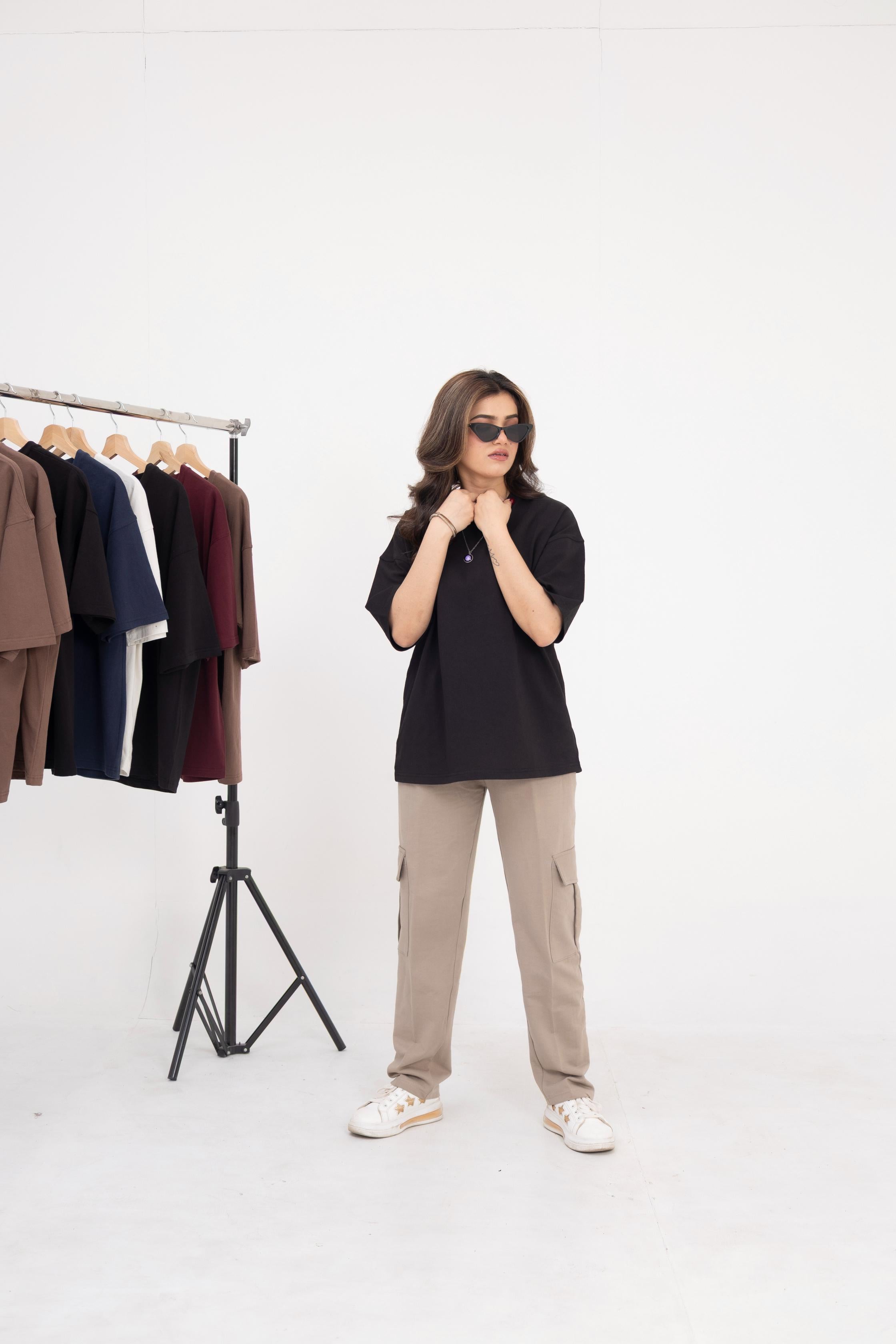 Phantom Black Oversized Tee