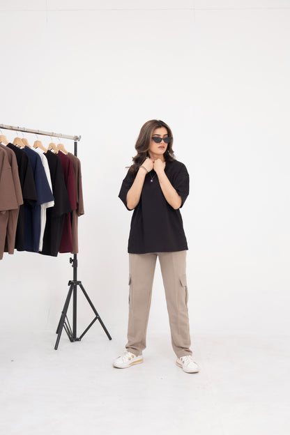 Phantom Black Oversized Tee